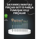Epilons 13'lü Fiber Kıllı Yumuşak Makyaj Fırçası Seti Taşınabilir ve Ergonomik Tasarım