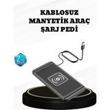 Epilons 15W Manyetik Kablosuz Şarj Pedi Araç Masa Kullanımına Uygun Qi Şarj Cihazı