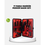 Epilons 17 Parça Profesyonel Manikür Pedikür Seti Paslanmaz Çelik Siyah Kutu FRTKGT25DYM17PARÇAMANİKÜRSETİ-4