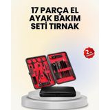 Epilons 17 Parçalık Deri Kaplamalı Manikür Seti