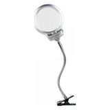 Epilons 2.5 X 130 MM 5X24 MM LED Aydınlatmalı Büyüteç Masa üstü Metal Hortum Mandallı MG15124-C