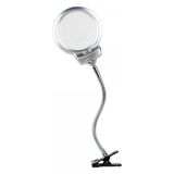 Epilons 2.5x130 Mm 5x24 Mm Led Aydınlatmalı Büyüteç,masa Üstü Metal Hortum Mandallı-mg15124-c