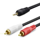 Epilons 3.5 mm To 2rca Kablo 2lıne Gold 1.5m Siyah HDX1058