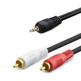 Epilons 3.5 mm To 2rca Kablo 2lıne Gold 10M Siyah HDX1061