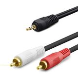 Epilons 3.5 mm To 2rca Kablo 2lıne Gold 5m Siyah HDX1060