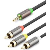 Epilons 3.5 mm To 3rca Kablo 2lıne Gold 1.5m Siyah HDX1064