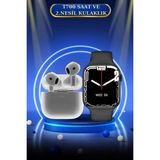 Epilons 3.nesil Tws Bluetooth Kulaklık ve Dokunmatik Ekran Akıllı Saat Sesli Görüşme - 35 - 48 mm - 01P-Pembe