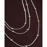 Epilons 316L Çelik Gümüş Renk Minimal Topçuk Model Çoklu Kolye - TJ-BKO6332