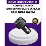 Epilons 38W Çift Çıkışlı Araç Şarj Cihazı – Type-C ve USB Pd Destekli