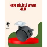 Epilons 4 cm Kilitli Döner Ayak 4 Adet Sehpa ve Mobilya Ayağı - Diğer - Renkli