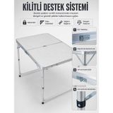 Epilons 4 Kişilik Katlanabilir Kamp Masası Seti 4 Tabureli 50-65 Cm Ayarlanabilir Yükseklik FRTKGT25DYMUCZZ4SANDALYEKAMPMASA-1