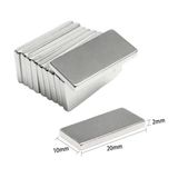 Epilons 50 Adet 20x10x2 Mm Neodyum Mıknatıs Köşeli Magnet N35 Nikel Kaplama Güçlü Kaliteli Dayanıklı