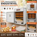 Epilons 528 Kapasiteli Profesyonel Kuluçka Makinesi, Kombine Gelişim ve Çıkım Sistemi, 3 Çeşit Viyol, Dijital Kontrol Paneli, Isı Lambası Hediyeli