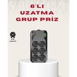Epilons 6’lı Grup Priz Termal Korumalı USB Type-C Çoklu Priz 2 Metre Kablo - Renkli - Diğer