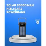 Epilons 80000 Mah Yüksek Kapasiteli Powerbank Göstergeli Solar Şarj Cihazı