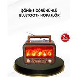 Epilons Alev Işığı Efektli Solar Bluetooth Hoparlör Radyo Destekli Taşınabilir Model
