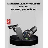 Epilons Araç Içi Telefon Tutucu + Quick Charge 3.0 Araç Şarj Cihazı Seti