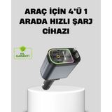 Epilons Araç Şarj Cihazı 66W 4 Portlu Hızlı Şarj ve LED Işıklı
