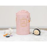 Epilons Baby Kullanımı Kolay Desenli Taşınabilir Torbalı Yuvarlak Sepet (Pembe)
