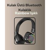 Epilons Bluetooth 5.3 Rainbow Işıklı Kulak Üstü Kablosuz Kulaklık - Seçenek
