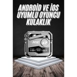 Epilons Bluetooth Kulaklık Dokunmatik Kontrol Tws Kablosuz Kulaklık Hi-Fi Stereo - Ahşap - Bej - Siyah