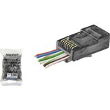 Epilons Cat6 Ez RJ45 Konnektör - 100 Adet Siyah / Ekonomik Poşet Paket ND2410