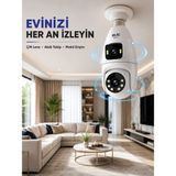 Epilons Çift Lens Wi-Fi Ampul Kamera ve Mobil Kontrol Yüksek Çözünürlüklü