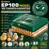 Epilons Ep100 Kuluçka Makinesi Yeni Nesil Suluk Üstten Havalandırma Sistemli Tavuk Kaz Hindi Ve Kuş Türleri İçin FRTKGTepo100153