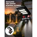 Epilons Güneş Enerjili 3 Lens Akıllı Güvenlik Kamerası LED Projektörlü Dış Mekan Koruma Sistemi