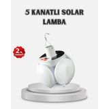 Epilons Güneş Enerjili ve USB Şarjlı LED Kamp Lambası – 5 Farklı Işık Modlu, Askılı Tasarım