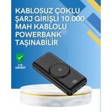 Epilons Iphone ve Android Uyumlu 10000MAH Powerbank – Hem Kablolu Hem Kablosuz - Renkli