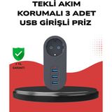 Epilons Isıya Dayanıklı 3 USB Portlu Güvenlikli Priz - Akıllı Enerji Yönetimi