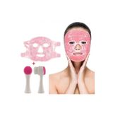 Epilons Jel Buz Paketi Yüz Maskesi Baş Ağrısı Yastık Kozmetik Maske + Çift Taraflı Cilt Fırçası