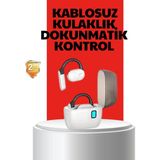 Epilons Kablosuz Bluetooth Kulaklık – Otomatik Eşleşme, Tek Tuş Kontrol, Stereo Ses - Ahşap - Bej - Siyah