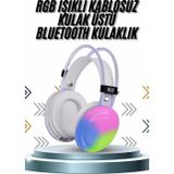 Epilons Kablosuz Bluetooth Kulaklık Rgb Işıklı Kulak Üstü 5.3 Bluetooth Bağlantılı