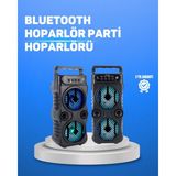 Epilons Kablosuz LED Işıklı Bluetooth Hoparlör - Fm Radyolu, Mikrofon Girişli