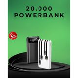 Epilons Kamp ve Seyahat Için 20.000MAH LED Işıklı Hızlı Şarj Powerbank
