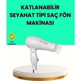 Epilons Katlanabilir Seyahat Tipi Saç Kurutma Makinesi Çift Kademeli Ayar