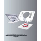 Epilons Katlanabilir Tablet Standı Ayarlanabilir Kaymaz Şeffaf Tasarım - Renkli