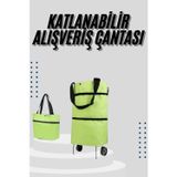 Epilons Katlanabilir Tekerlekli Çantalı Çarşı Pazar Arabası Alışveriş Çantası Piknik Çantası