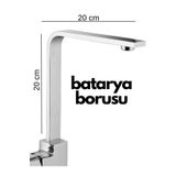 Epilons Krom Mutfak Evye Batarya İçin Köşeli Su Borusu Paslanmaz Ve Eca Uyumlu 20x20