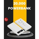 Epilons LED Işıklı 20.000MAH Powerbank LCD Gösterge Dahili Çoklu Kablo - Çok Renkli