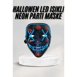 Epilons LED Işıklı Neon Maske Cadılar Bayramı Maskesi Korkunç Korku Maskesi