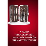 Epilons Manikür Pedikür Seti 7 Parça Tırnak Makası Kaş Makası Cımbız Çantalı