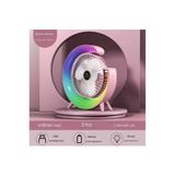 Epilons Masaüstü Vantilatör Usb Şarjlı Rgb Led Işıklı 3 Kademeli 180° Ayarlanabilir Soğutucu Fan Pembe FRTKGT55EM-EM-Fan1