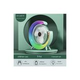 Epilons Masaüstü Vantilatör Usb Şarjlı Rgb Led Işıklı 3 Kademeli 180° Ayarlanabilir Soğutucu Fan Yeşil FRTKGT55EM-EM-fan11