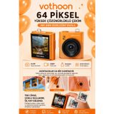 Epilons Mini Dijital Kamera 64mp 16x Digital Zoom Retro Vintage 1.4’’ekranlı Video Kamera Taşınabilir Tasarı
