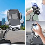 Epilons Motor/bisiklet/scooter Için 360° Döner Dikiz Aynası Telefon Tutucu - Güçlü Sıkmalı Aparat