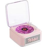 Epilons Nostalji Mini Plak Görünümlü Radyolu Bluetooth Hoparlör 3D Ses Dalgası Retro Müzik Plak Pembe