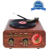 Epilons Nostaljik Tasarım Plak Çalar Görünümlü Radyolu Bluetooth Hoparlör Retro Müzik Plak